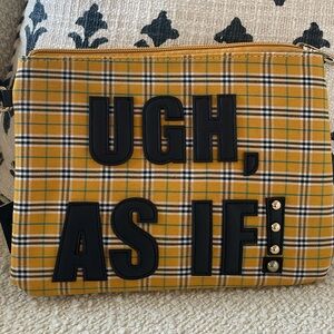 Olivia Miller Clueless UGH AS IF! Plaid Clutch with Wrist Strap